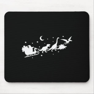 Funny Dinosaur Santa Sleigh Xmas Pajamas For Famil Mouse Pad