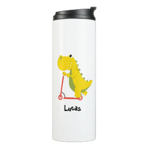 Funny dinosaur Scooter Toy Back To School boy kids Thermal Tumbler