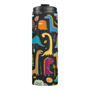 Funny dinosaur seamless pattern thermal tumbler
