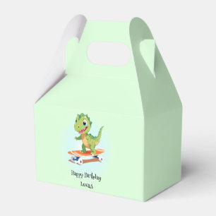 Funny dinosaur Skateboard Birthday party boys Favor Box