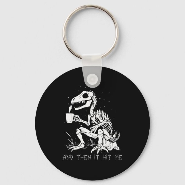 Funny Dinosaur Skeleton Costume Goth Men Women Hal Keychain (Front)