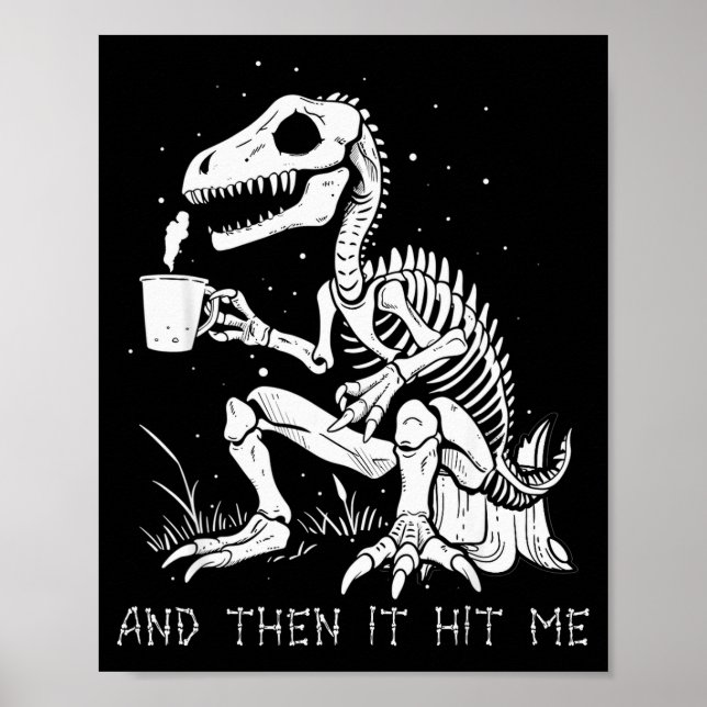 Funny Dinosaur Skeleton Costume Goth Men Women Hal Poster (Front)