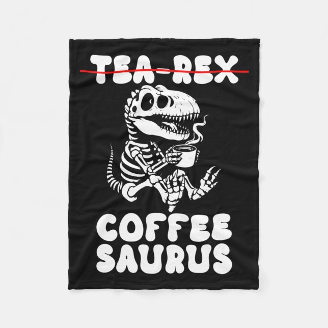 Funny Dinosaur Skeleton Costume Goth Tea-Rex Fleece Blanket (Front)