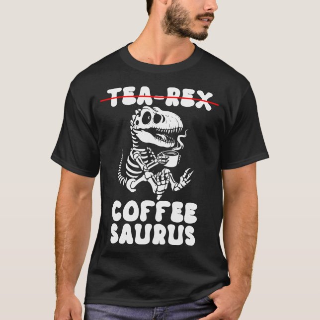 Funny Dinosaur Skeleton Costume Goth Tea-Rex T-Shirt (Front)