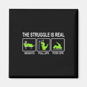 Funny Dinosaur Sports Gym Bench Press Pull-ups Pus Magnet