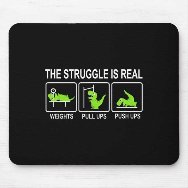 Funny Dinosaur Sports Gym Bench Press Pull-ups Pus Mouse Pad (Front)