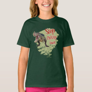 Funny Dinosaur Stop Clicking T-Shirt