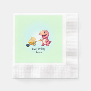 Funny dinosaur straw cart Birthday boys party Napkin