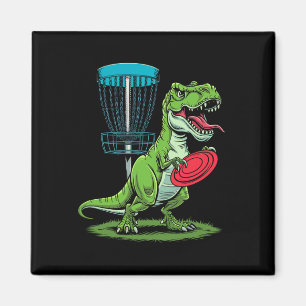 Funny Dinosaur T-rex Disc Golf Player Sket Golfer Magnet