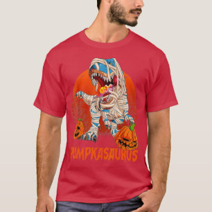 Funny Dinosaur T rex Mummy Pumpkin Halloween for K T-Shirt