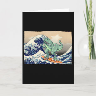 Funny Dinosaur, T Rex Surfing, Dinosaur Art, Dinos Card