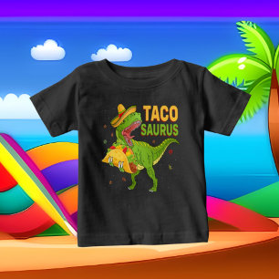 funny dinosaur taco word art baby T-Shirt