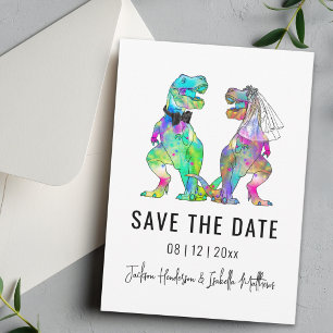Funny Dinosaur Themed Wedding Save The Date