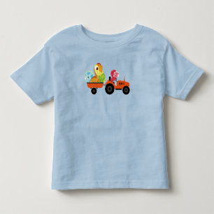 Funny dinosaur tractor boys School Birthday party Toddler T-shirt