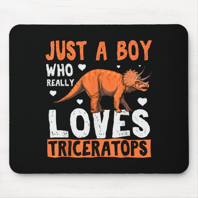 Funny Dinosaur Triceratops Apparel For Boys  Mouse Pad (Front)