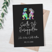 Funny Dinosaur Wedding Black and White