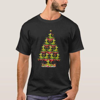 Funny Dinosaur Xmas Lighting Velociraptors Christm T-Shirt