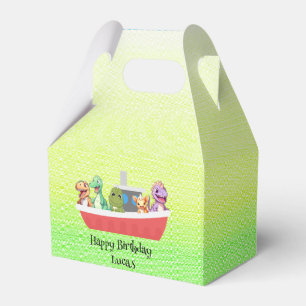 Funny dinosaur Yacht Birthday party DIY Name Favor Box