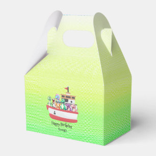 Funny dinosaur Yacht Birthday party DIY Name Favor Box