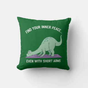 Funny Dinosaur Yoga: Find Your Inner Peace With Throw Pillow