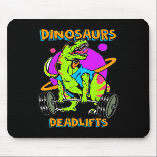Funny Dinosaurs And Deadlifts Weightlifting Bodybu Mouse Pad