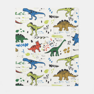 funny dinosaurs graphic pattern fleece blanket
