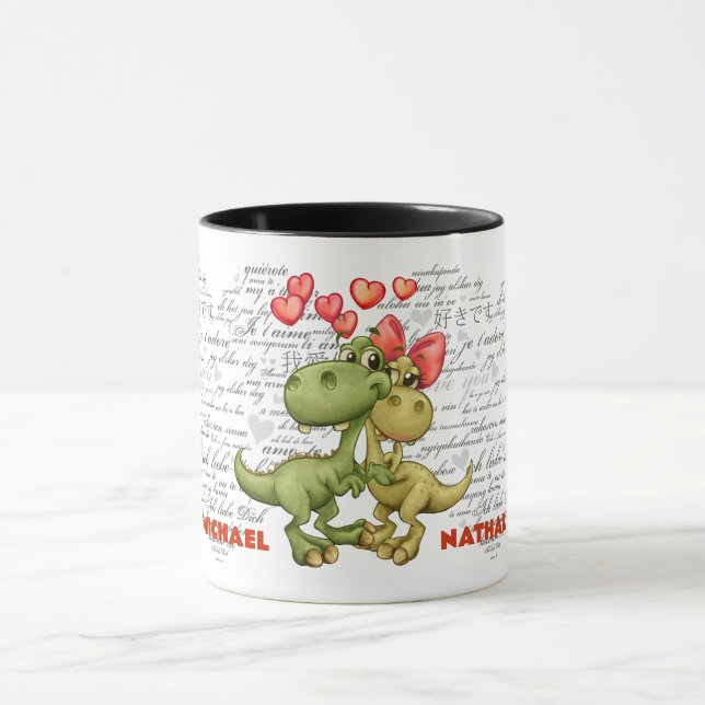  Funny Dinosaurs Valentine's Day Gift Mug (Center)
