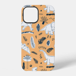 funny dinosaurs with palm leaves pattern iPhone 12 case
