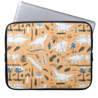 funny dinosaurs with palm leaves pattern