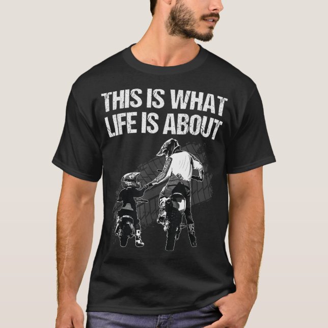 Funny Dirt Bike Art For Men Dad Boys Kids Motorcyc T-Shirt (Front)