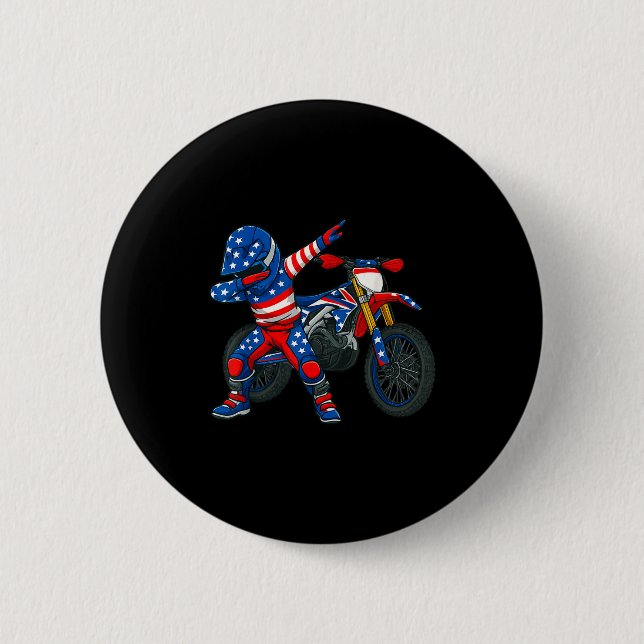 Funny Dirt Bike Art Rider Motocross Motorcycle Dir 2 Inch Round Button (Front)