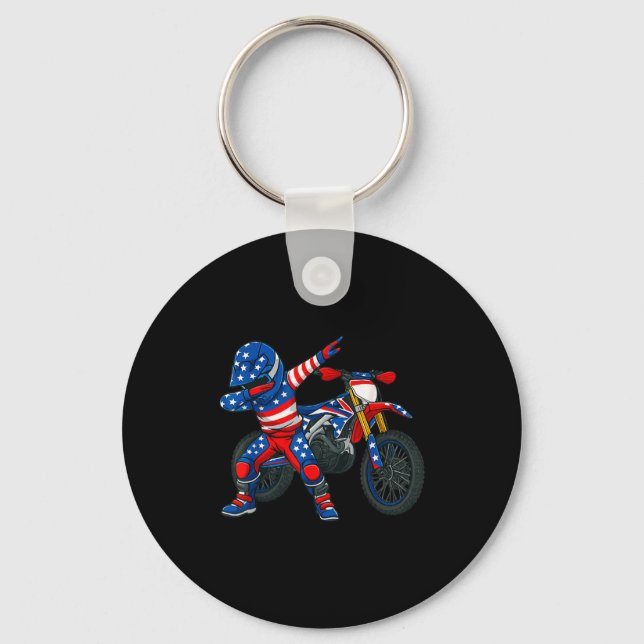 Funny Dirt Bike Art Rider Motocross Motorcycle Dir Keychain (Front)