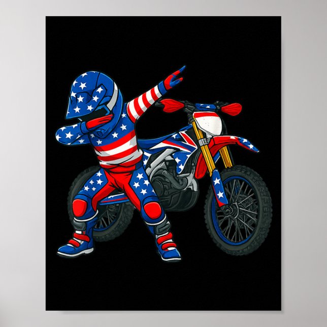 Funny Dirt Bike Art Rider Motocross Motorcycle Dir Poster (Front)