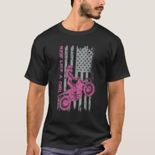 Funny Dirt Bike - Motocross US Flag Shirt, Ride Li T-Shirt