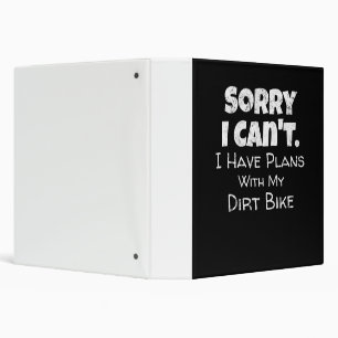 Funny Dirt Bike Quote Motocross Racing Motorcycle Binder