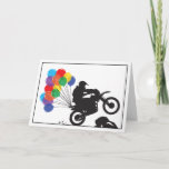 Funny Dirt Bike with Balloons Birthday Card<br><div class="desc">This Hilarious Balloons on a Dirt Bike Birthday Card is Perfect for the Rider You Love.</div>