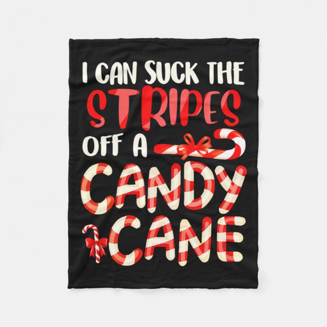 Funny Dirty Candy Cane Christmas Hilarious Santa H Fleece Blanket (Front)