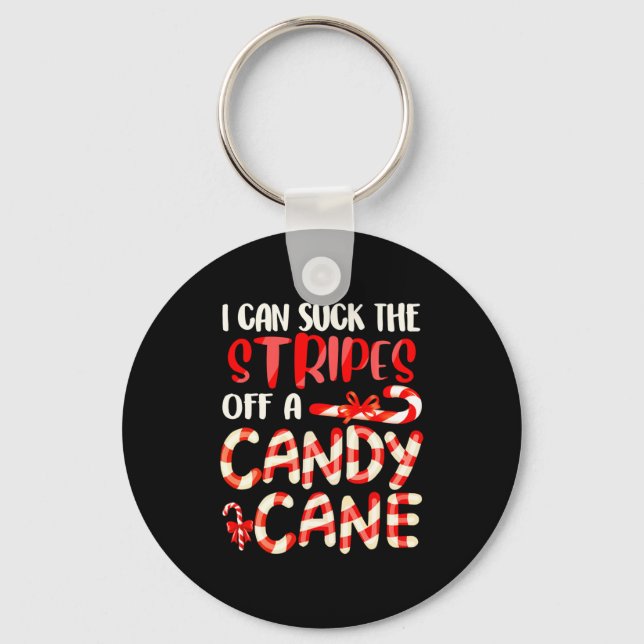 Funny Dirty Candy Cane Christmas Hilarious Santa H Keychain (Front)