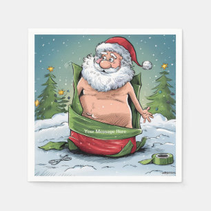 Funny Dirty Santa Christmas Collection Napkin