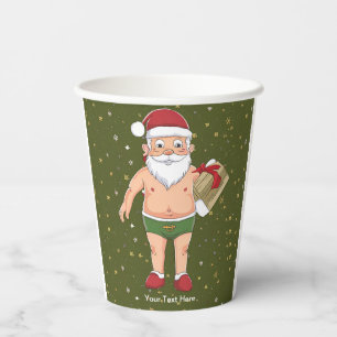 Funny Dirty Santa Christmas Collection Paper Cups