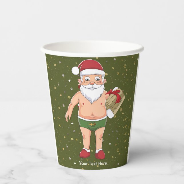 Funny Dirty Santa Christmas Collection Paper Cups (Back)
