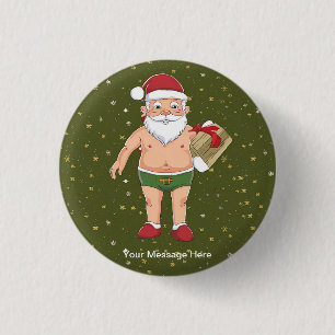 Funny Dirty Santa Christmas Collection Paper Cups 1 Inch Round Button
