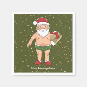 Funny Dirty Santa Christmas Collection Paper Cups Napkin