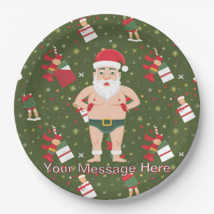 Funny Dirty Santa Christmas Collection Paper Cups Plate
