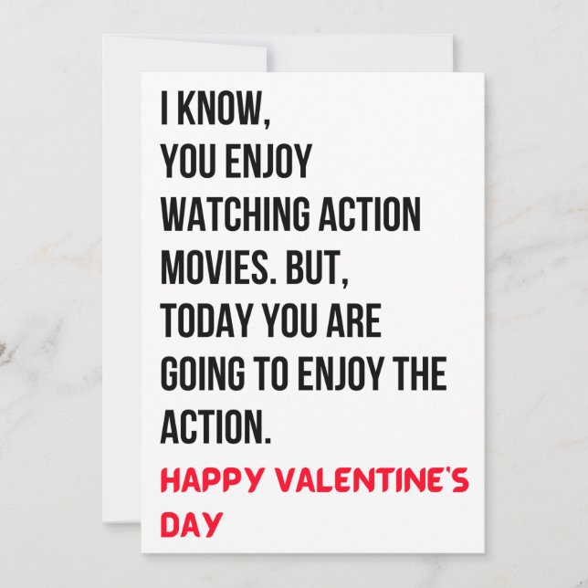 Funny Dirty Valentine's Day Card For A Movie Buff (Front)