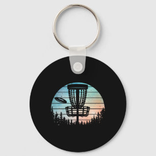 Funny Disc Golf Art For Men Women Kids Disc Golfer Keychain