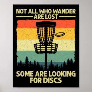 Funny Disc Golf Art For Men Women Kids Disc Golfer Poster