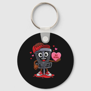Funny Disc Golf Be Mine Valentine Sket Player Love Keychain