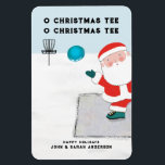 Funny Disc Golf Christmas Card Magnet<br><div class="desc">Disc golf Christmas holiday card featuring funny Santa Claus cartoon and funny frolf line. Edit text to customize for your favourite disc golfers.</div>
