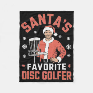 Funny Disc Golf Christmas Men Xmas Disc Golf Santa Fleece Blanket